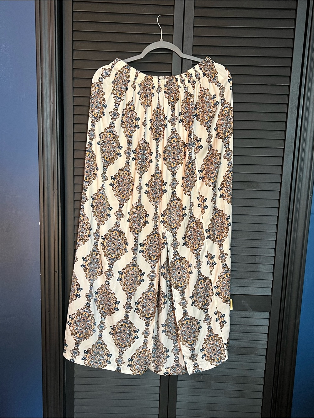 Women’s Satin Cream Printed Skirt
